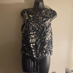 Architect Black and Cream Patterned Tank Top